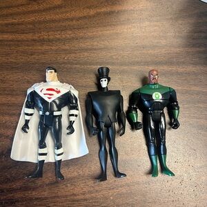 Action Figures Set with Black and Green Suits